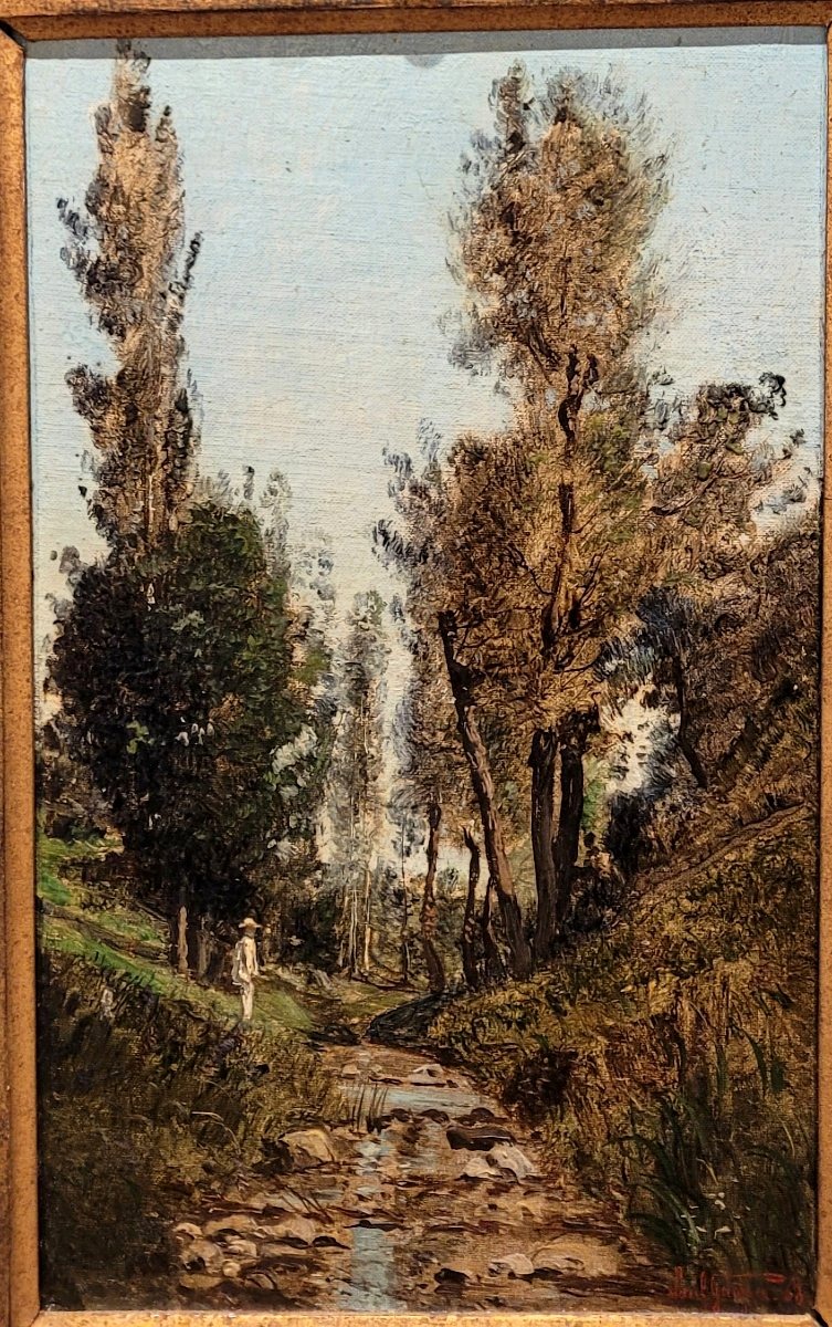 Paul GUIGOU (1834-1871)  L'Aiguebrun vers Lourmarin 1868