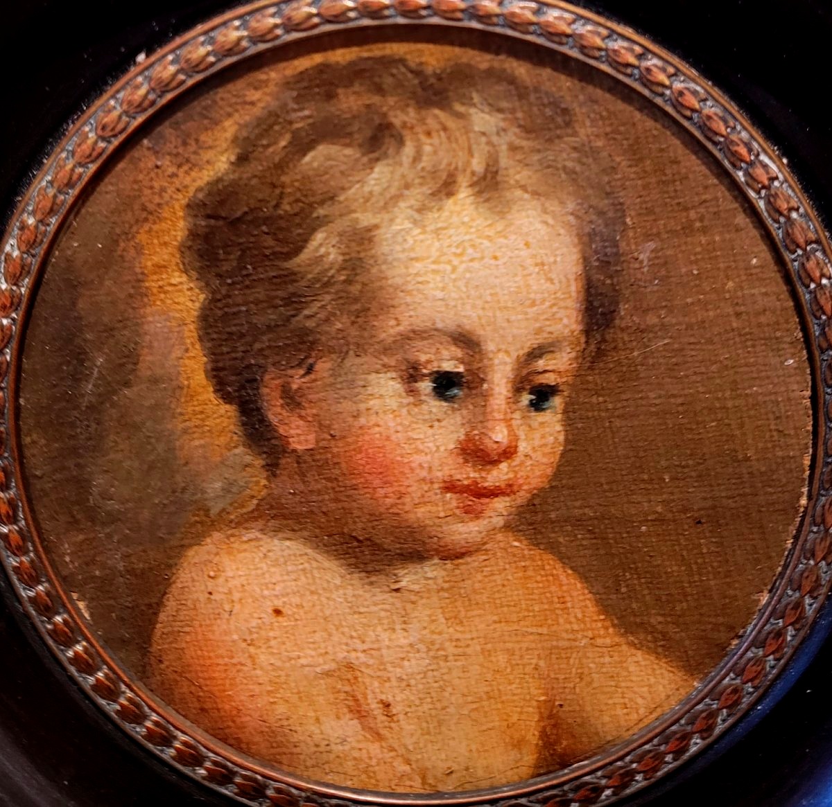 Ecole française XVIIIe  Portrait d'enfant