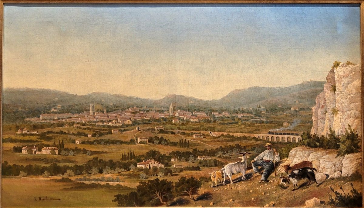 Ferdinand Raibaud (1811-1885) Vue d'Aix en Provence
