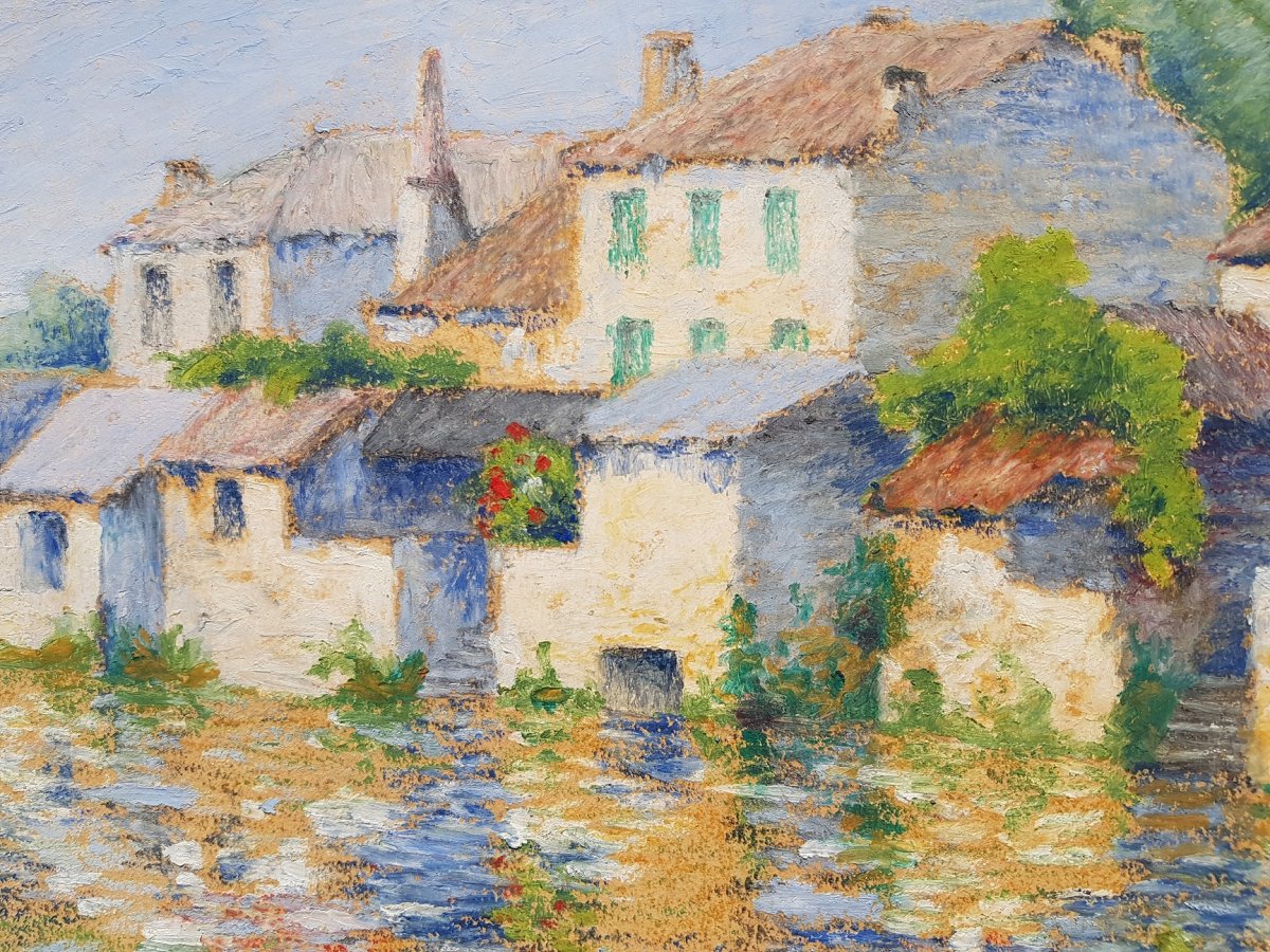 French School 1911 Houses On The Edge Of Water-photo-2