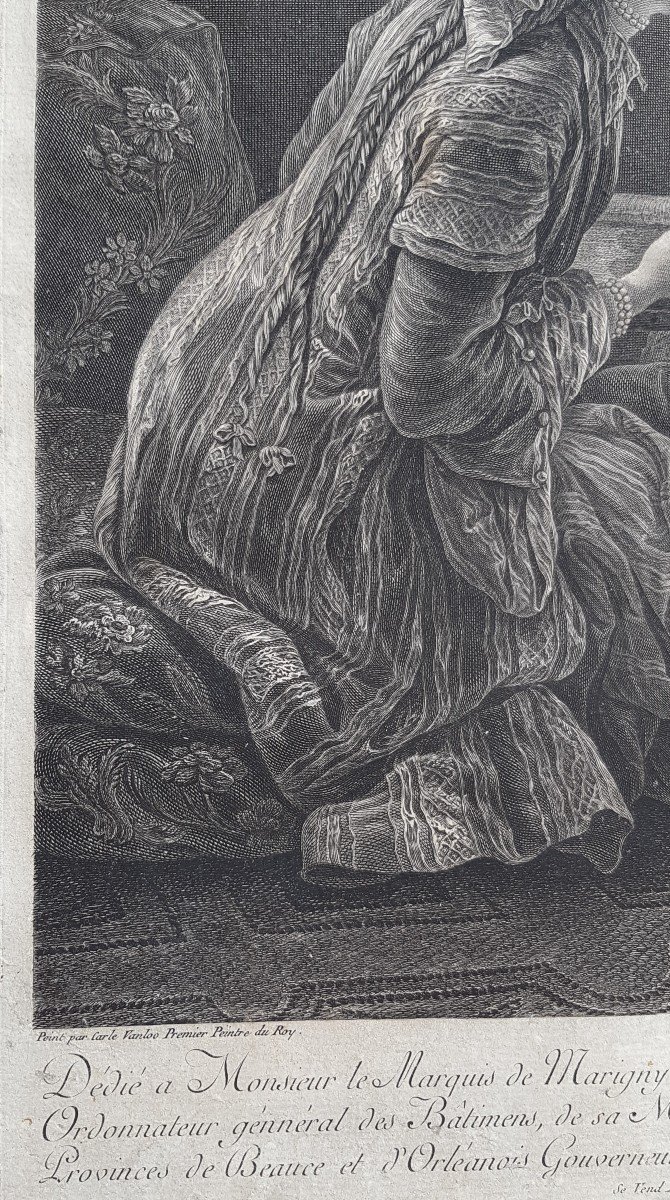  Estampe 18e La confidence peint par Carle van Loo gravé par J Beauvarlet-photo-3