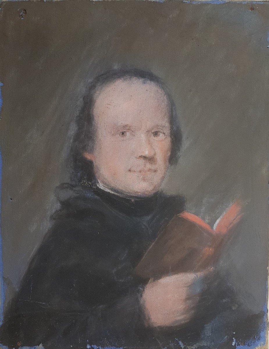 Man Holding An 18th Century Pastel Book-photo-2