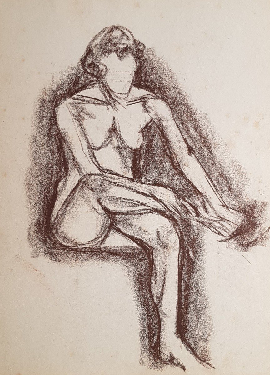 René Seyssaud (1867-1952) Seated Woman-photo-2