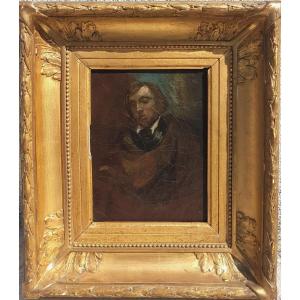 Ecole française début 19e  Portrait présumé d'Eugène Delacroix