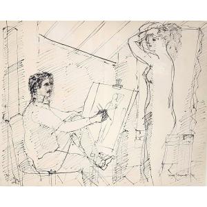 Max Papart (1911-1994) The Painter And His Model, 1956