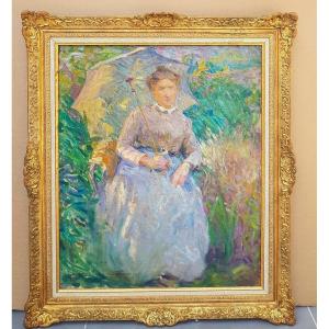 Louis FIDRIT (1883-1918) Femme à l'ombrelle