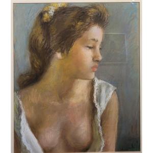 Pierre DEVAL (1897-1993) Jeune fille en buste