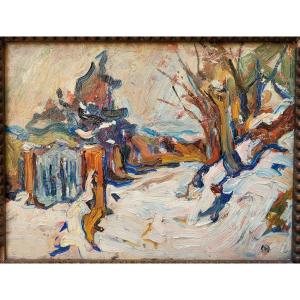 Marcel Arnaud (1877-1956)   Paysage de neige