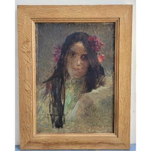 Ernest Joseph LAURENT (1859-1929) Portrait de jeune fille