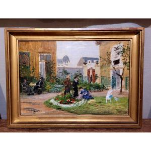 Ecole Impressionniste 19e La famille au jardin
