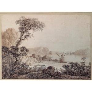 Entourage de Joseph Vernet  Paysage , bord de mer