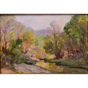 Emile Giraud (1850-1918) Aix, The Banks Of The Arc