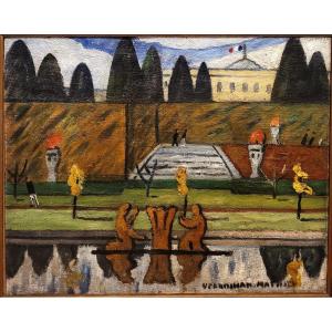 Louis Mathieu VERDILHAN  (1875-1928)   Les jardins de Versailles