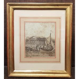 Jean-Jacques François Taurel (1757-1832) Artistes accostant à Paestum