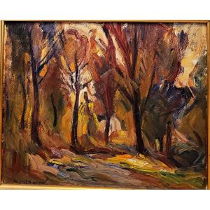 Marcel ARNAUD (1877-1956)   Chemin sous les arbres