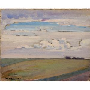 Yvonne Blanchon (1884-1975) Landscape, Cloud Study