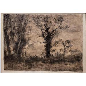 Barthélémy NIOLLON (1849-1927)  Paysage à Aix en Provence