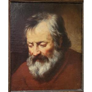  Ecole Italienne XVIIe siècle Portrait d'un vieil homme