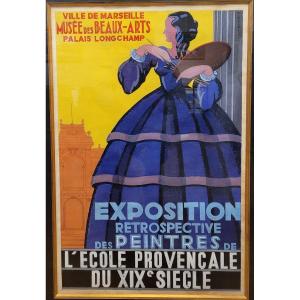 Charles Deck Gouache Project For An Exhibition Poster At The Palais Longchamp 1937