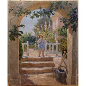 Loÿs Prat (1879-1934) Child In The Garden