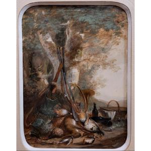 Marius ENGALIÈRE (1824-1857)  Trophée de chasse