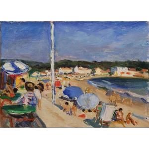 Pierre CORNU (1895-1996)  La plage des Sablettes