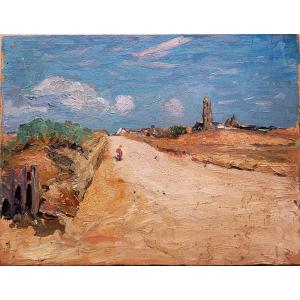 Post-impressionist School, Circa 1900, Batz-sur-mer, The Road To Le Croisic