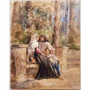 Gioacchino Banfi (1851–1885) Lovers In The Park