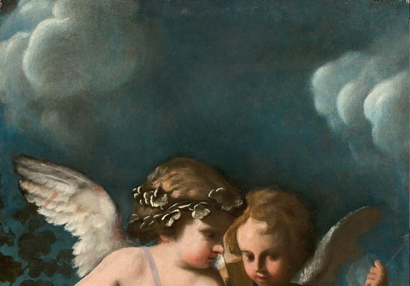 Bartholomeo Schedone (1578-1615), Deux Putti Assis Près D’une Corbeille De Fruits.-photo-2