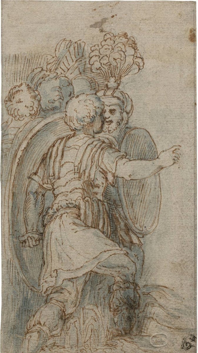 Girolami Da Carpi (1501-1556). Soldats Romains.-photo-3