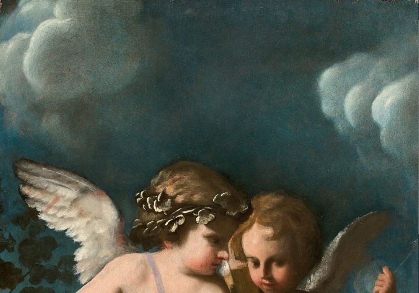 Bartholomeo Schedone (1578-1615), Two Putti Seated Near A Basket Of Fruits.-photo-2