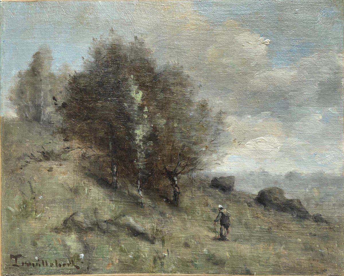 Paul Désiré Trouillebert, Peasant Woman Near The Rocks.-photo-2