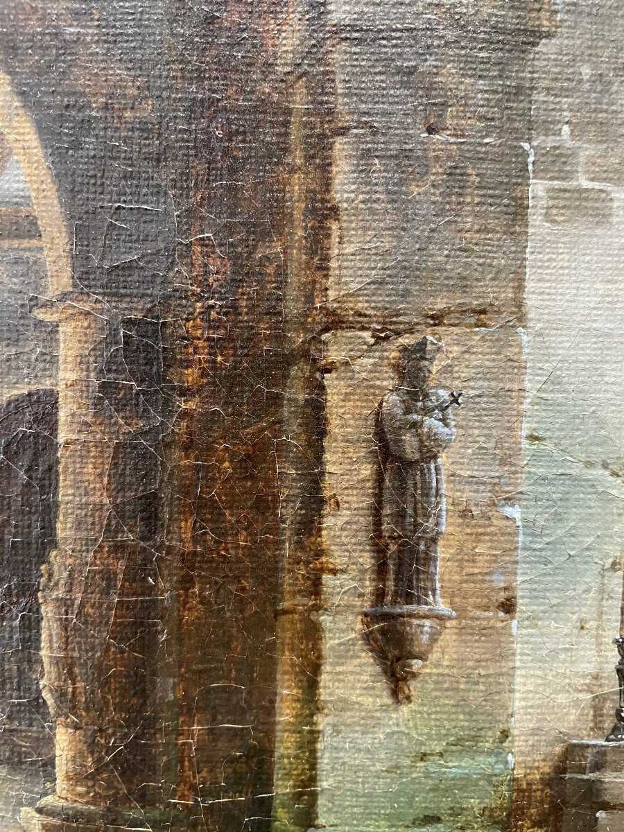 Jean-Baptiste Berlot (1775-1836), Moines En Prière Dans Une église, 1824.-photo-1