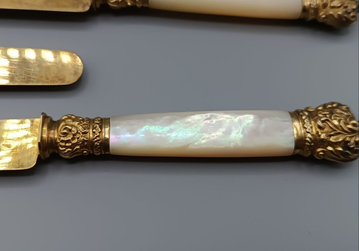 Thomas Hippolyte, Paris 1845-1855, Silver-gilt Fruit Knives.-photo-3