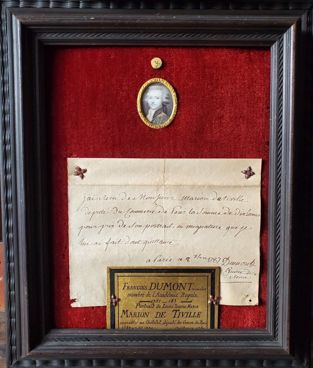 Miniature De François Dumont, Portrait De M. Marion De Tiville.-photo-3