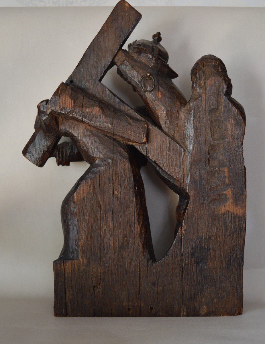 Elément De Retable, Le Portement De Croix, Brabant Vers 1510.-photo-8