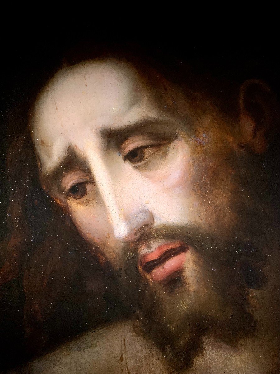 Atelier De Luis De Morales (1509-1586), Le Christ Au Roseau.-photo-3