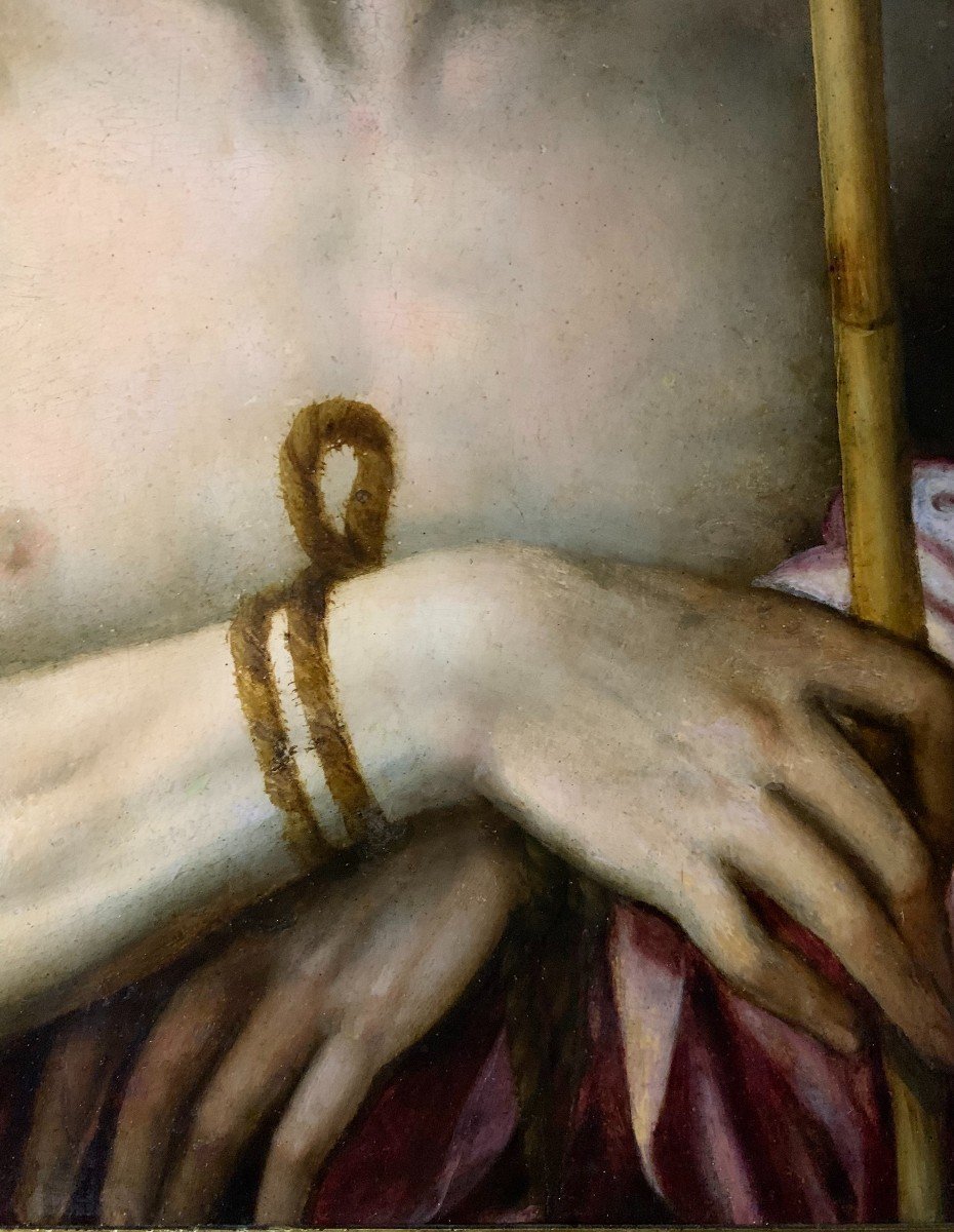 Atelier De Luis De Morales (1509-1586), Le Christ Au Roseau.-photo-4