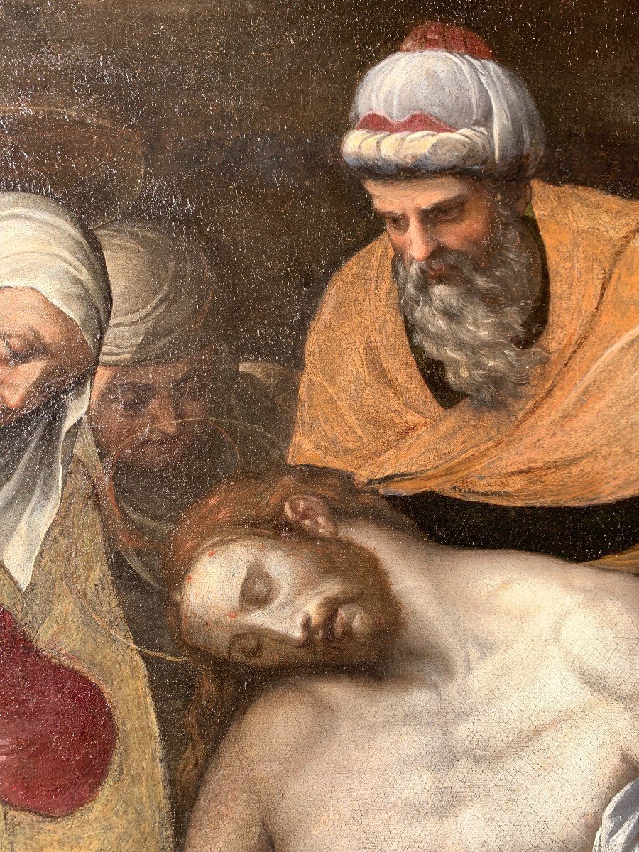 Attributed To Bernardino Campi (1520-1591). Lamentation Over The Dead Christ.-photo-3