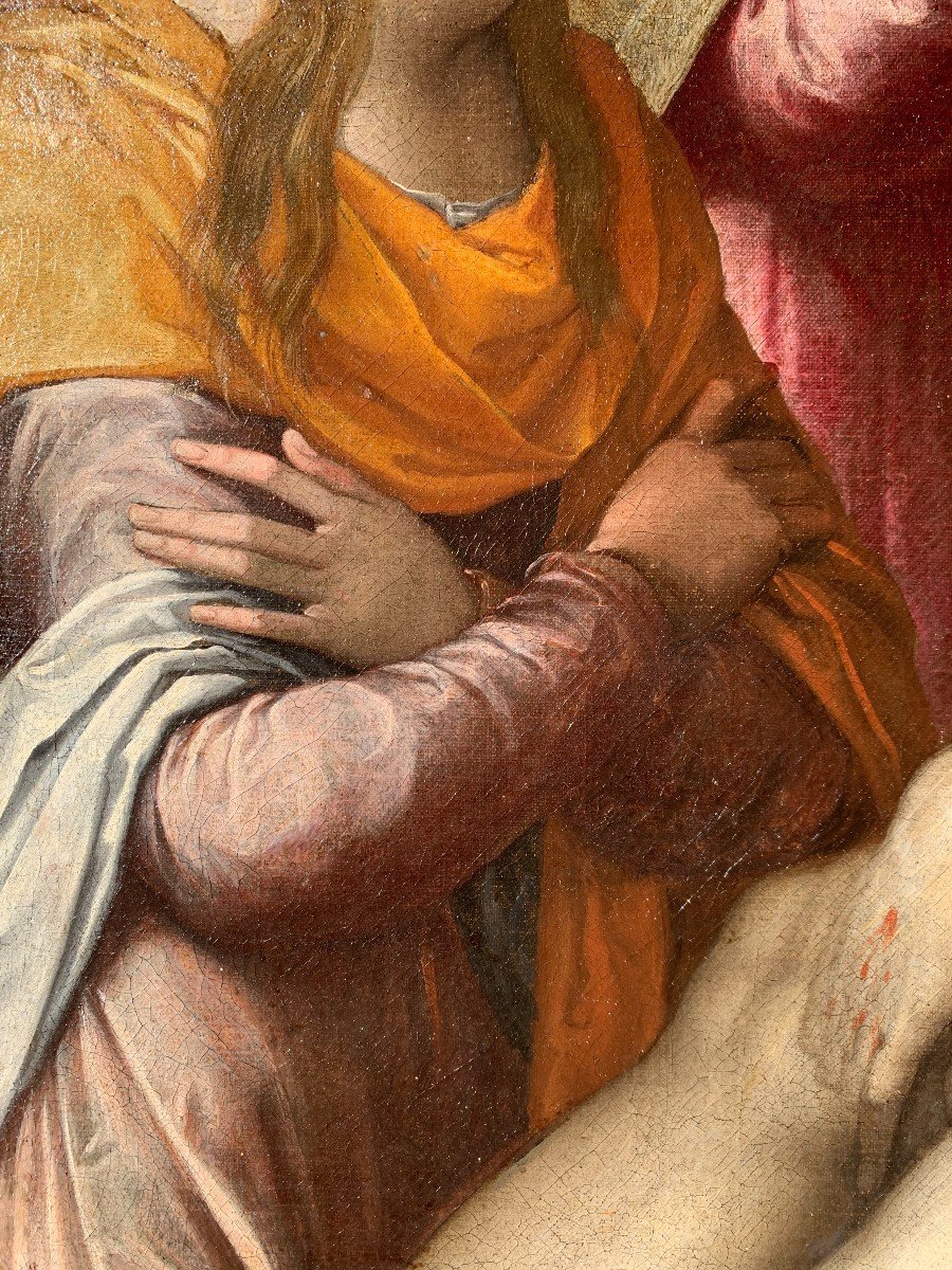 Attributed To Bernardino Campi (1520-1591). Lamentation Over The Dead Christ.-photo-2