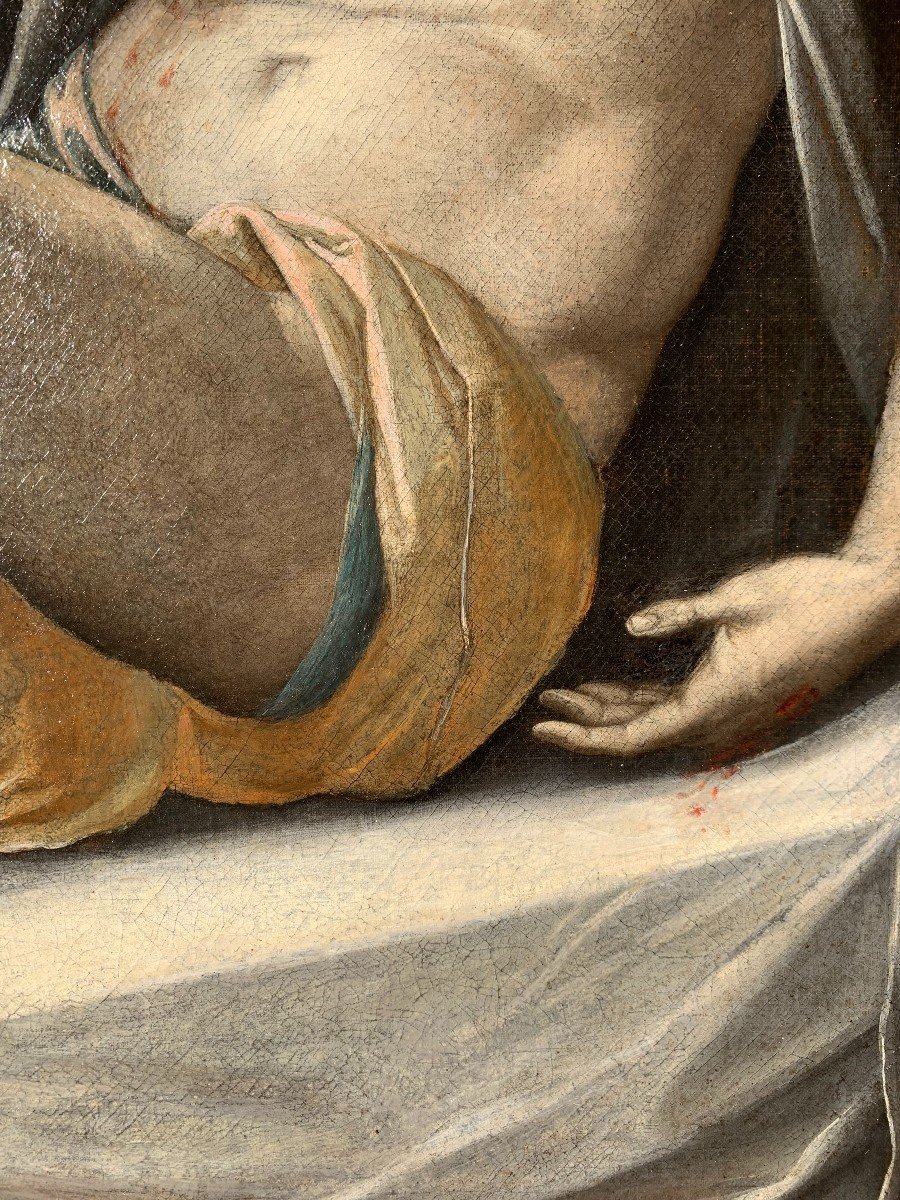 Attributed To Bernardino Campi (1520-1591). Lamentation Over The Dead Christ.-photo-5