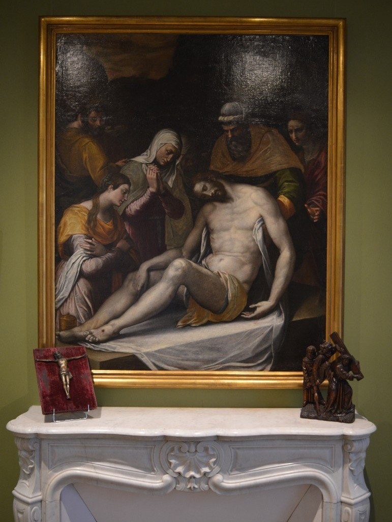 Attributed To Bernardino Campi (1520-1591). Lamentation Over The Dead Christ.