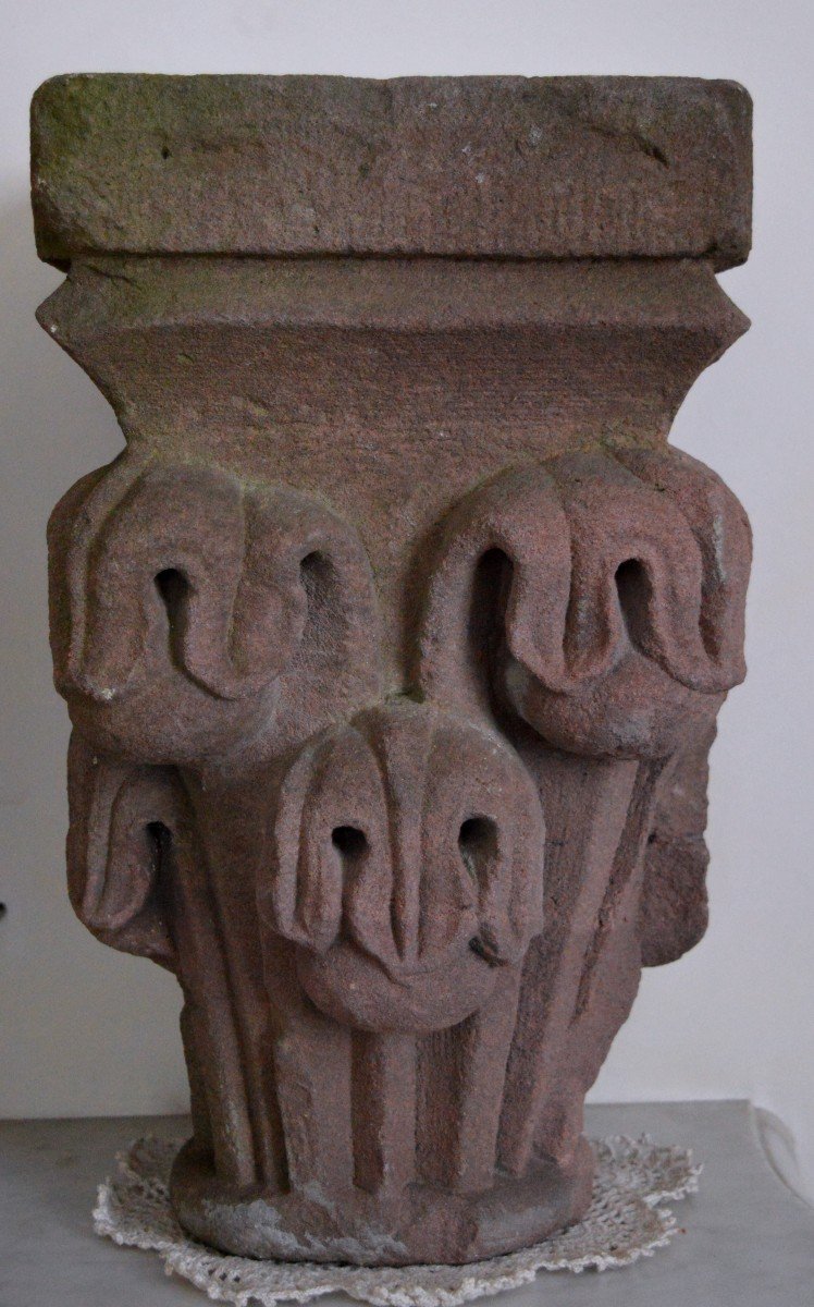 Foliated Hook Capital, Alsace, Circa 1300.-photo-2