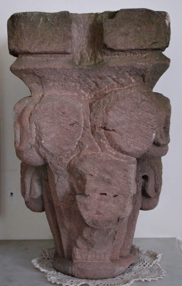 Foliated Hook Capital, Alsace, Circa 1300.-photo-1