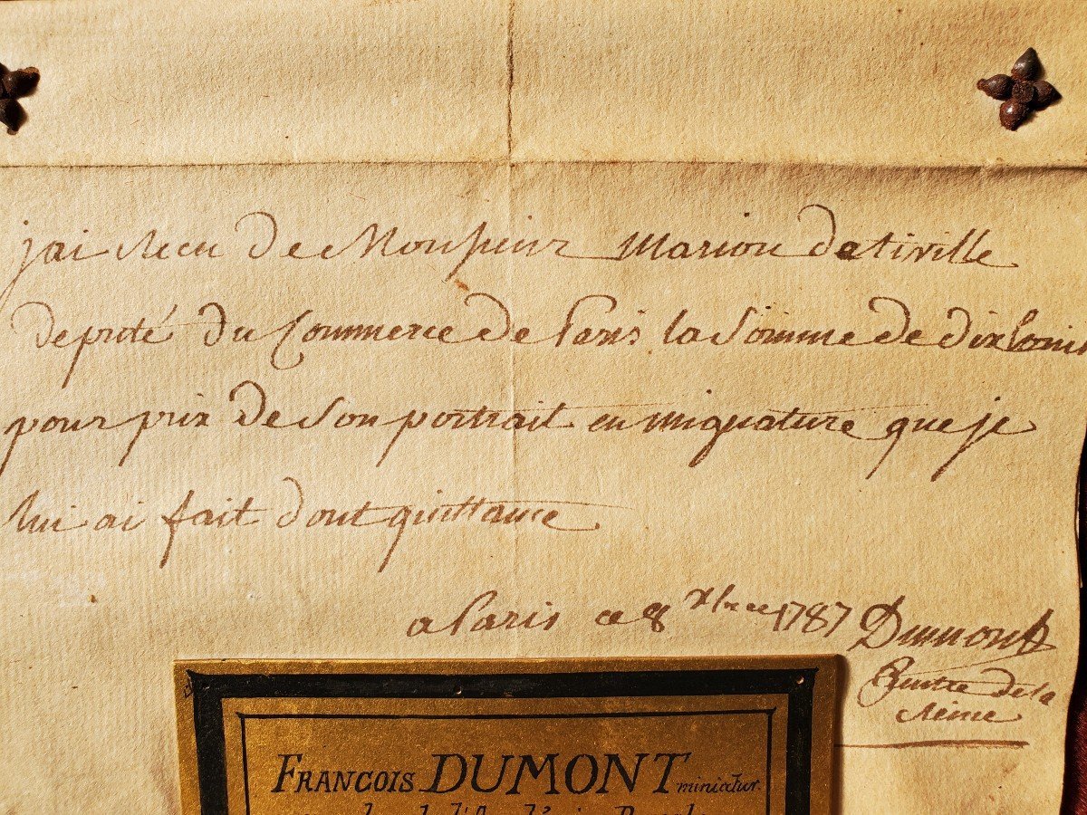 Miniature De François Dumont, Portrait De M. Marion De Tiville.-photo-1