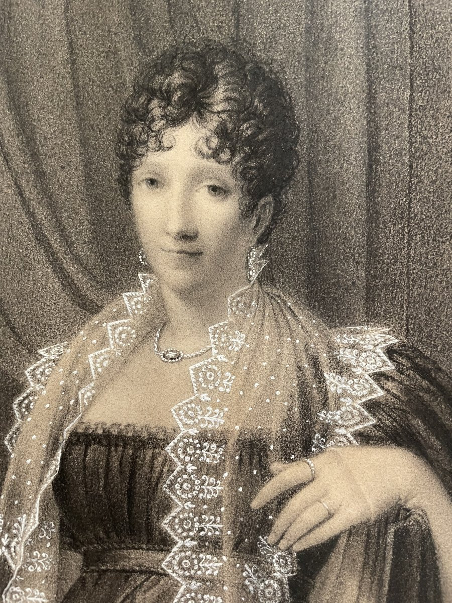 Jean-Baptiste Isabey, Dessin De Jeune Femme Assise, 1807.-photo-2