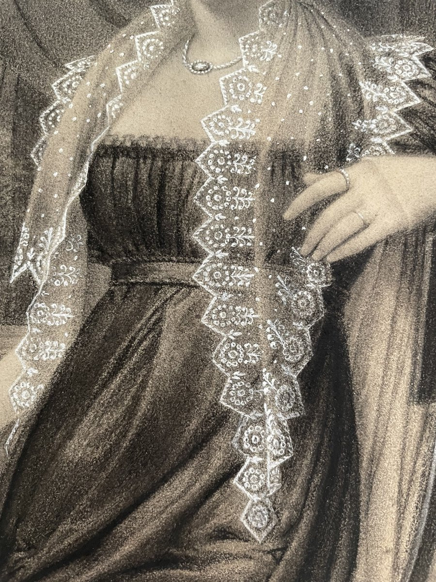 Jean-Baptiste Isabey, Dessin De Jeune Femme Assise, 1807.-photo-3