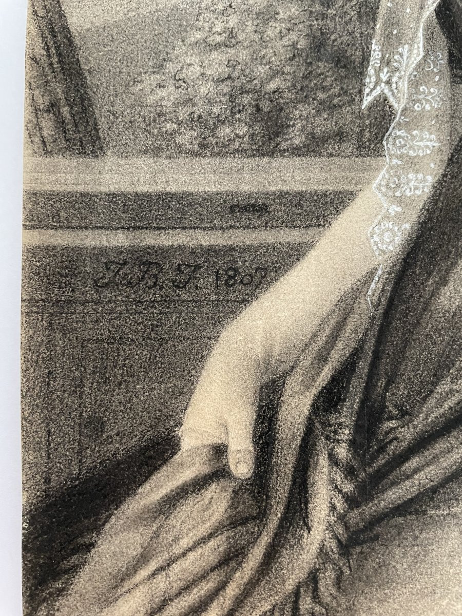 Jean-Baptiste Isabey, Dessin De Jeune Femme Assise, 1807.-photo-4