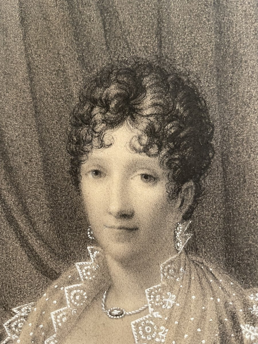 Jean-Baptiste Isabey, Dessin De Jeune Femme Assise, 1807.-photo-2