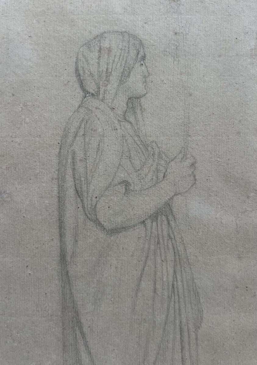 Hippolyte Flandrin (1809 - 1864), Etude de sainte -photo-3